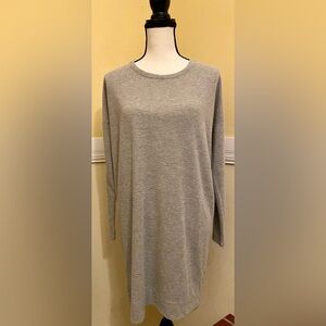 CHASOR Light Gray Knit Top with Lace up Back; Gray; like new; medium.
